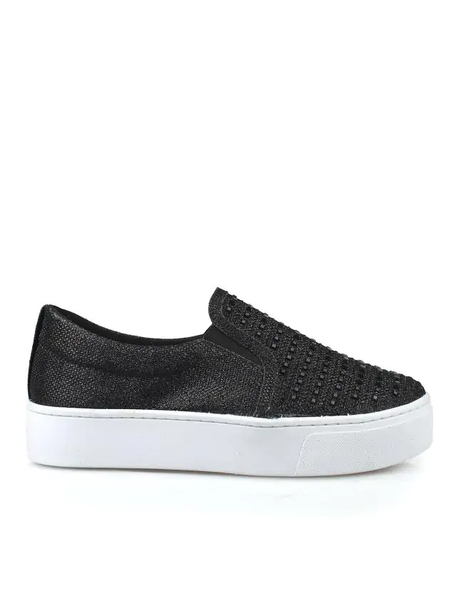 TÊNIS SLIP ON UP GLITER PRETO/PEDRARIA PRETO - Código 631