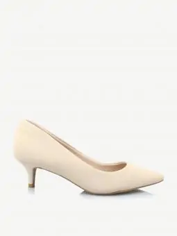 SCARPIN ASTURIAS SALTO BAIXO NOBUCK CREME
