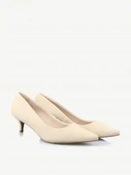 SCARPIN ASTURIAS SALTO BAIXO NOBUCK CREME