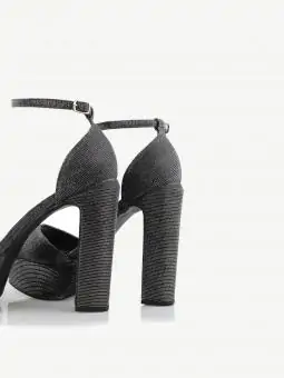 SANDALIA DAPHNE GLITER PRETO