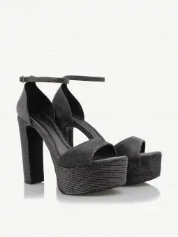 SANDALIA DAPHNE GLITER PRETO