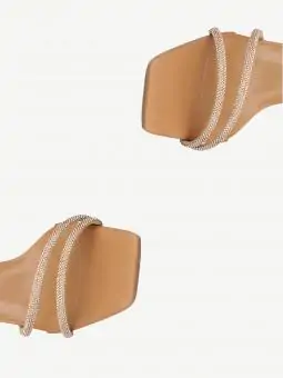 SANDALIA NICOLLI INTENSE CARAMELO/ STRASS DOURADO