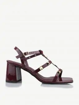SANDÁLIA MIRANDA VERNIZ MARSALA - SPIKE - Código 284