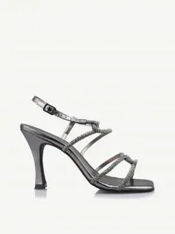 SANDALIA HERA CHROMA ONIX / STRASS ONIX - Código 343