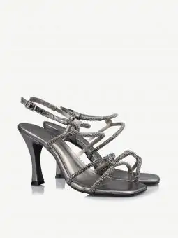 SANDALIA HERA CHROMA ONIX / STRASS ONIX