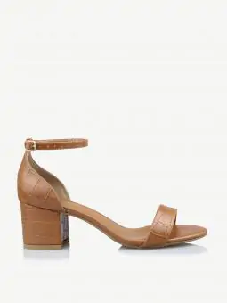 SANDÁLIA NAPA CROCO CARAMELO - Código 344