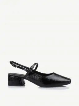 SLINGBACK BONECA JULIANA VERNIZ MOLHADO PRETO - Código 385
