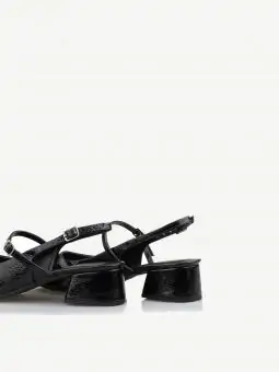 SLINGBACK BONECA JULIANA VERNIZ MOLHADO PRETO