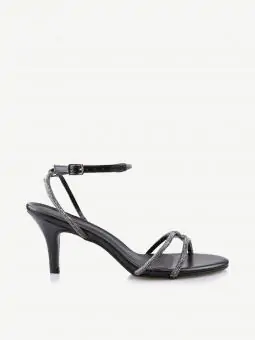 SANDALIA HERA  STRASS PRETO - Código 393