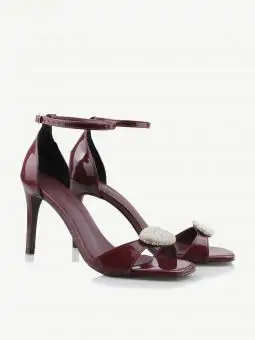 SANDALIA GRACIELA VERNIZ MARSALA/ STRASS CRISTAL