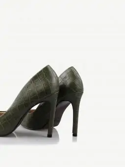 SCARPIN ELLA CROCO ARMY 11CM