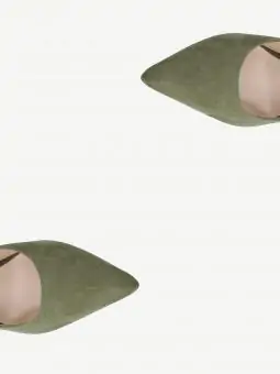SCARPIN BLOSSOM NOBUCK ARMY